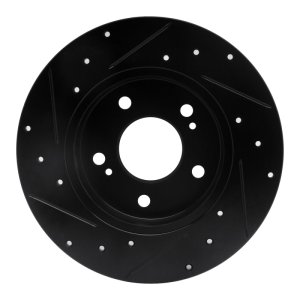 Infiniti I30 Brake Rotor (1) - Rear Right - R1 Concepts - Drilled & Slotted - Black - `94-`04